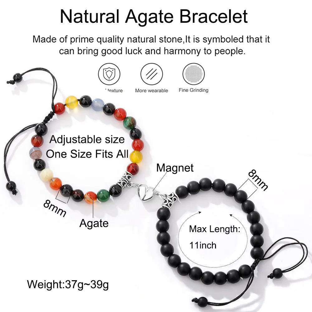 Magnetic Couple Bracelets – Natural Stone Love Gift 💫
