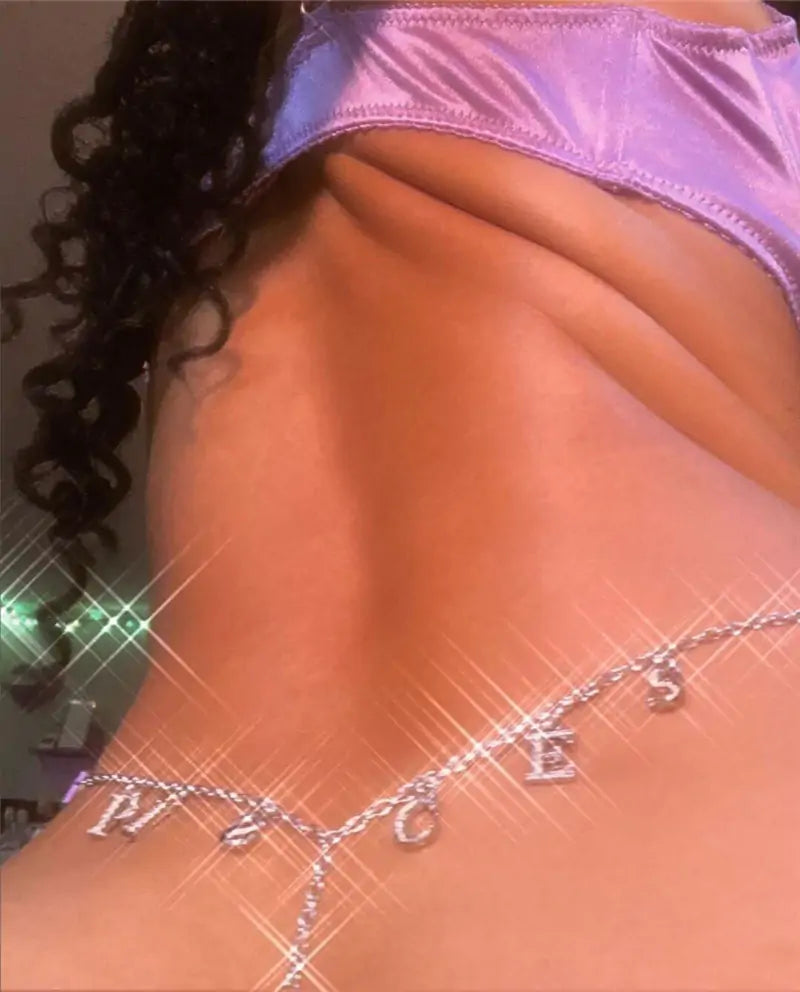 Zodiac Letter Belly Chain – Celestial Body Jewelry 💫